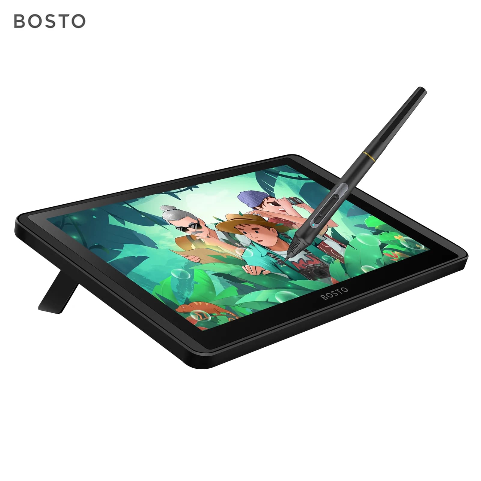 Boso 12HD-A H-IPS LCD Graphic Design Tablet Monitor 11.6 Inch Size 1366x768 Display 8192 Pressure Level Support Windows MacOS