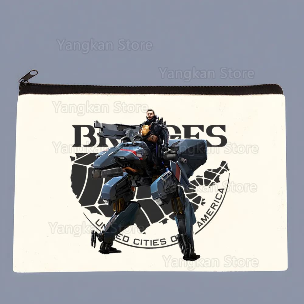 Borsa cosmetica in tela Death Stranding Kojima, organizer da viaggio, custodia per articoli vari, astuccio per matite da ufficio, portafoglio con cerniera, regalo
