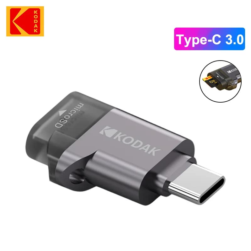 Lettore di schede Kodak C100 Mini Type-C 2.0 USB, memoria esterna da TF a SD Micro TF per telefoni