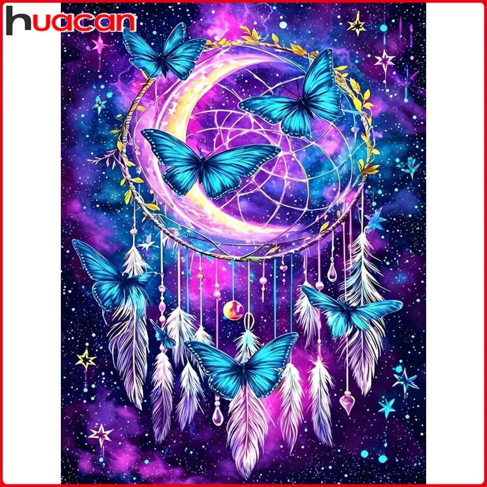 Huacan New Arrivals 2026 Diamond Painting Butterfly Dreamcatcher Diamond Mosaic Animal Complete Kit Home Decoration