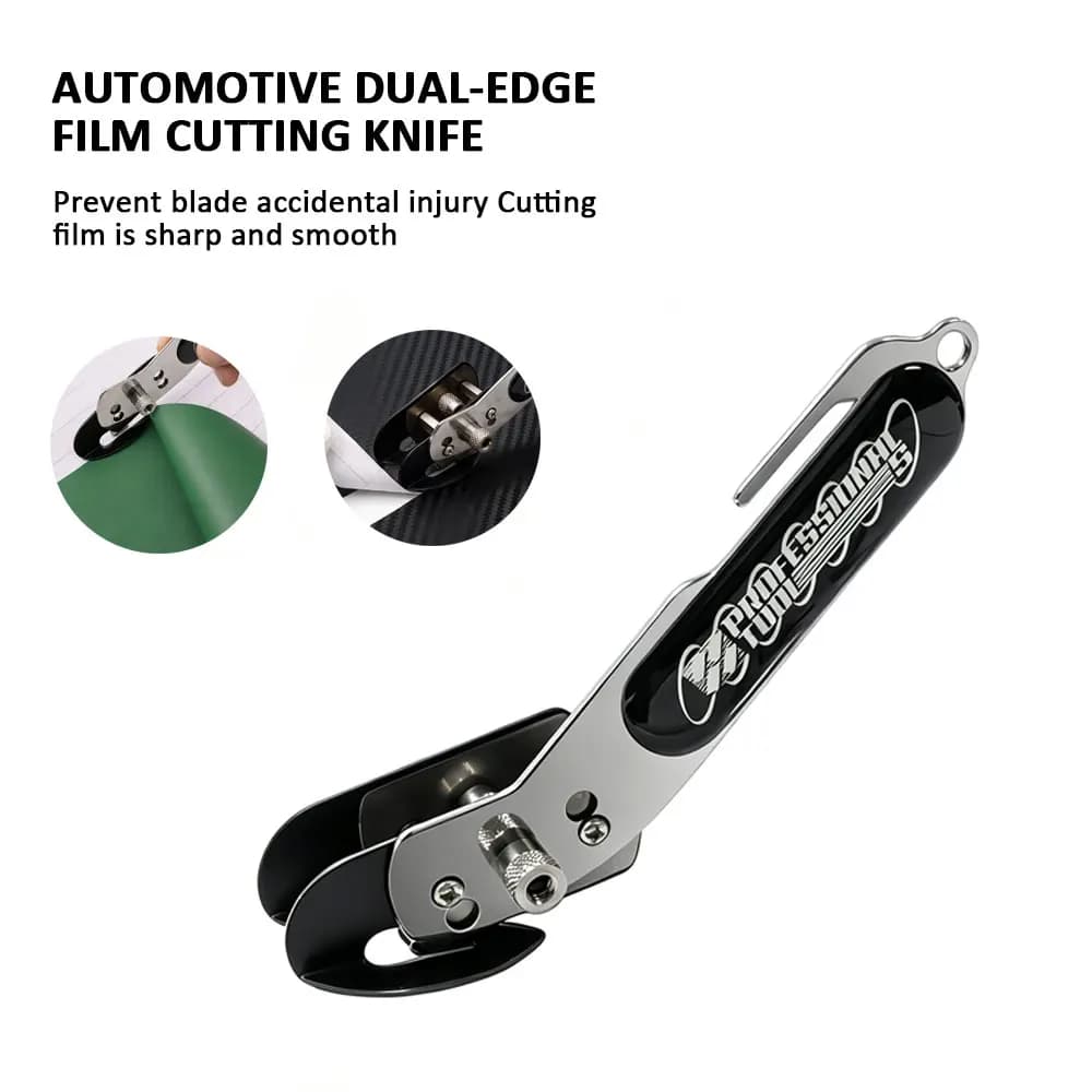 Double Heads Vinyl Knife Wrapping Backing Slitter Cutter Film Cutting Knife Film Safety Knife for Car Wrapping Cutting Tool