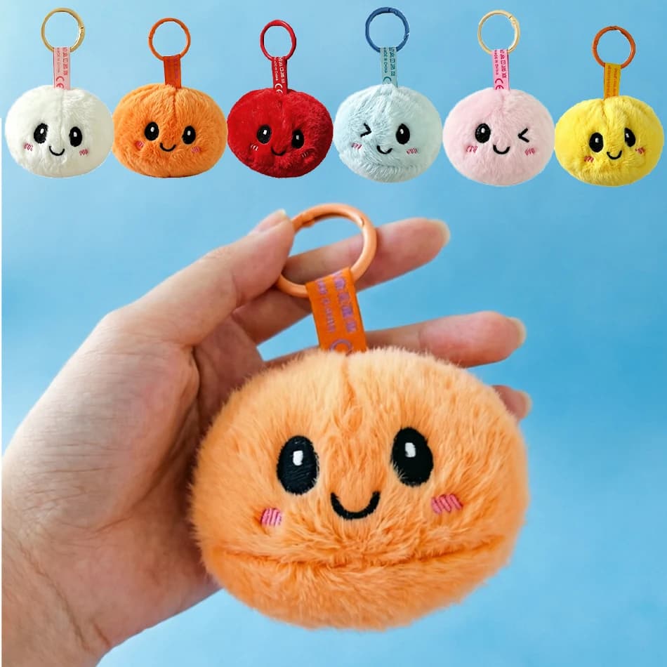 Portachiavi a forma di dumpling morbido, simpatico peluche Baozi comprimibile, antistress, giocattolo sensoriale, scatola a sorpresa per adulti e bambini, idee regalo