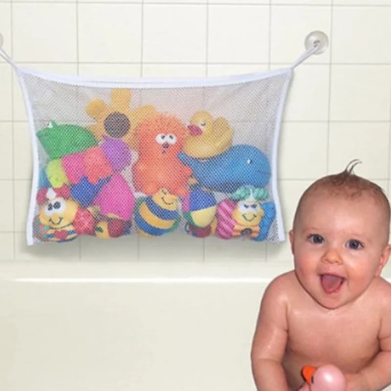 1/2 Pezzi Borsa a Rete per Giocattoli da Bagno per Bambini, Borsa Portaoggetti da Appendere in Bagno con Ventosa