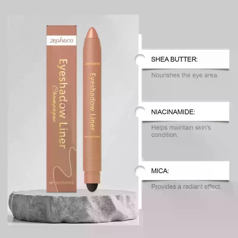 Eyeliner pen 2 in 1, waterproof smudge proof formula, long-lasting, for beginners, daily makeup, fluid application, eyeliner for shading