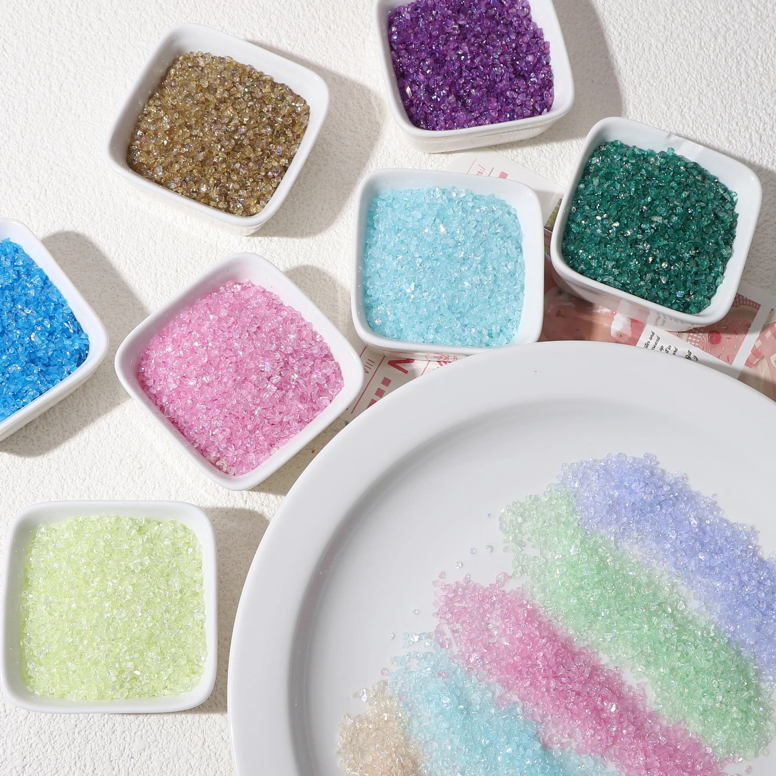 10-50g/Pack AB Color Irregular Glass Crushed Stone Beads For Jewelry Making 1-4mm Freeform Beads DIY Bracelet Necklace Materials