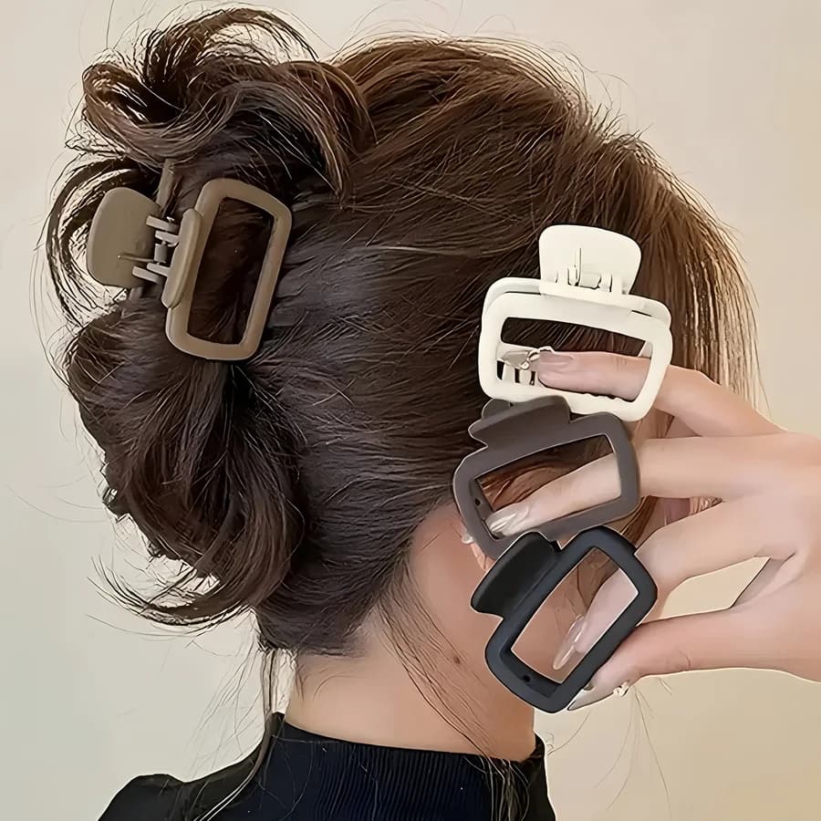 1/4pcs Elegant Matte Square Hair Clip Set - Versatile Stylish Shark Clip for Women & s for Ponytail & Updo Perfect for everyday