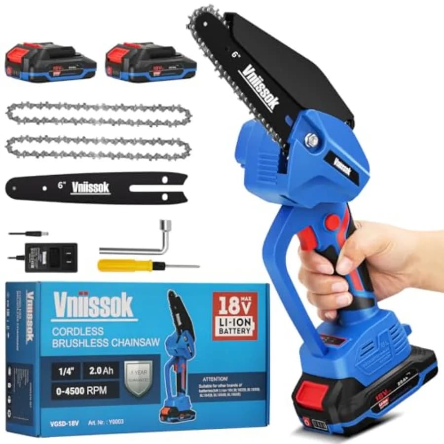 Mini Motosega Elettrica a Batteria Senza Fili, Sega Portatile per Potatura, Cesoie a Catena per Rami di Alberi, Giardino e Casa