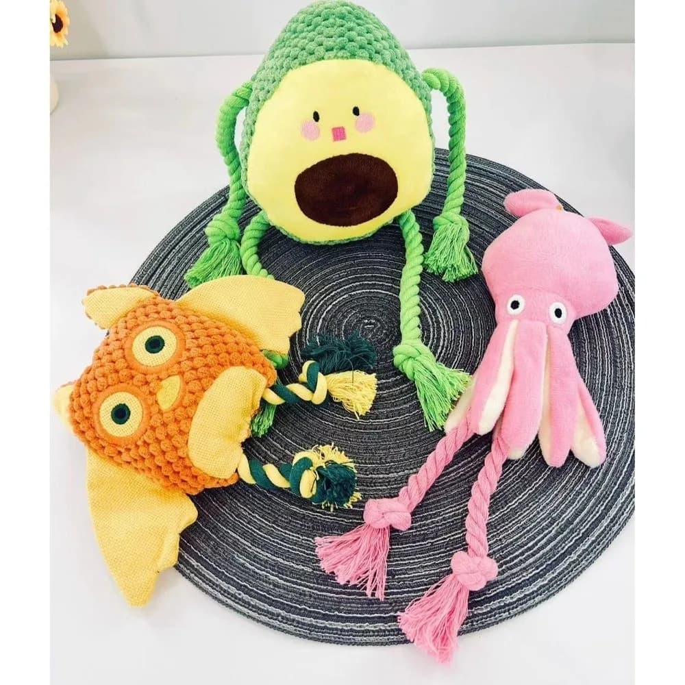 Soft Plush Corn Design Sound Pet Chew Toy Durable Bite-resistant Rope Plaything Teeth Cleansing Interactive Accessory for Puppy