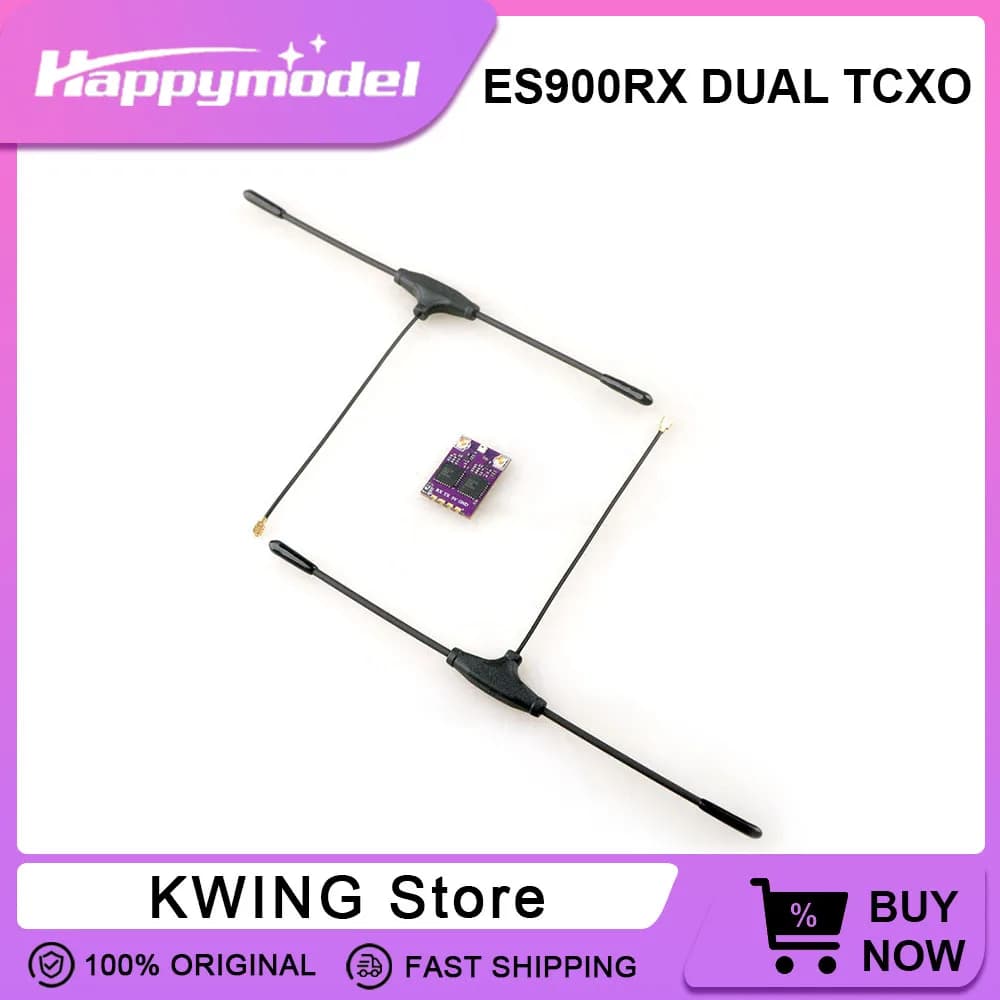 Ricevitore Happymodel ES900 RX DUAL ELRS Diversity 915MHz / 868MHz con TCXO Integrato per Aeromodelli RC, Droni FPV a Lungo Raggio, Componenti Fai-da-Te