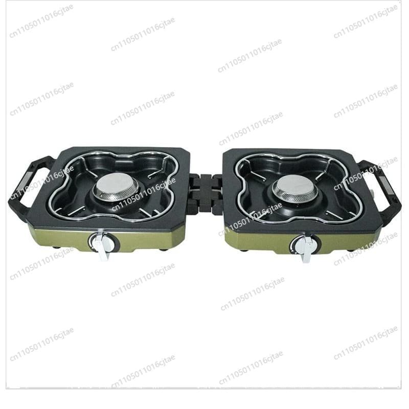For New Outdoor Folding Shell Stove Split Outdoor Picnic Stove Portable Outdoor Camping Double Head Stove
