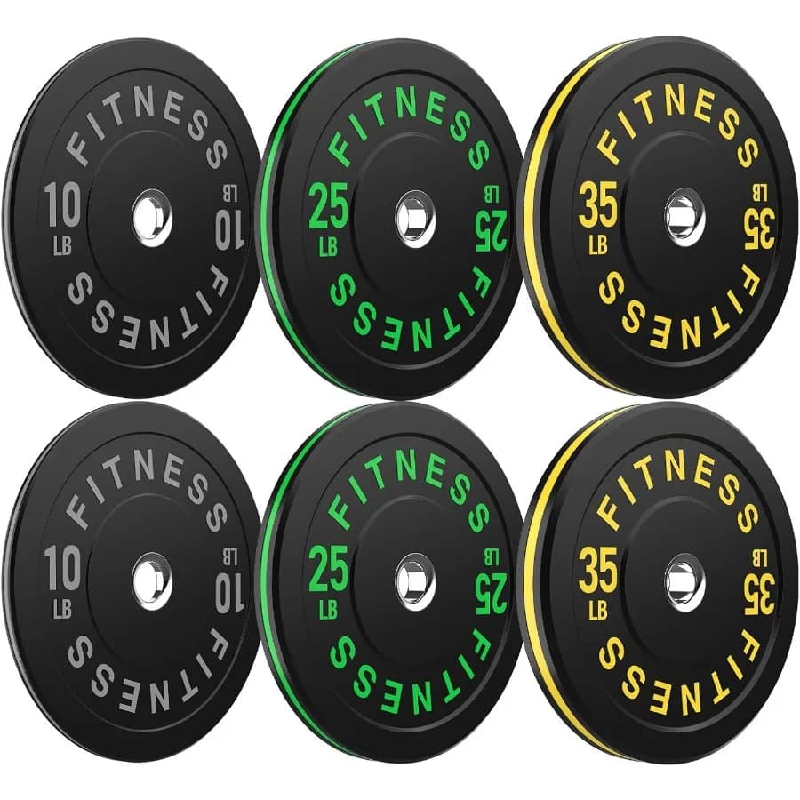 Rubber weight plate set 2 inch bumper plates 45/100/ 110/160/190/260/300 lbs Weights for home gym Colorful stand