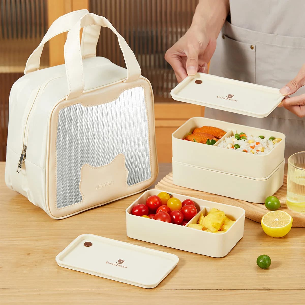 Contenitore per il pranzo in plastica riutilizzabile con scomparti, adatto al microonde, per campeggio, picnic, frutta, insalata, per bambini e studenti