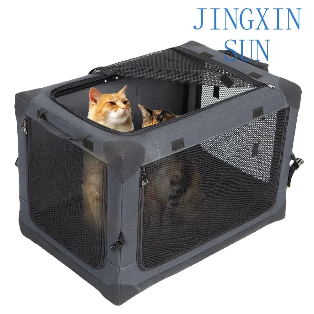 Pet Transport Carrier Bag Breathable Dog Cat Carrier Bag Case Big Space Car Portable Carrying Travel Puppy Cage Box