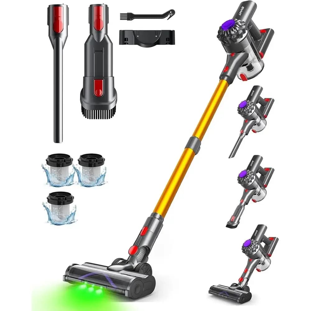 500W 45KPA Lightweight Stick Vacuum Cleaner, 45 Mins Run Time, Ideal for Home, Carpets, Pet Hair, Hardwood Floors, Cars, Stairs