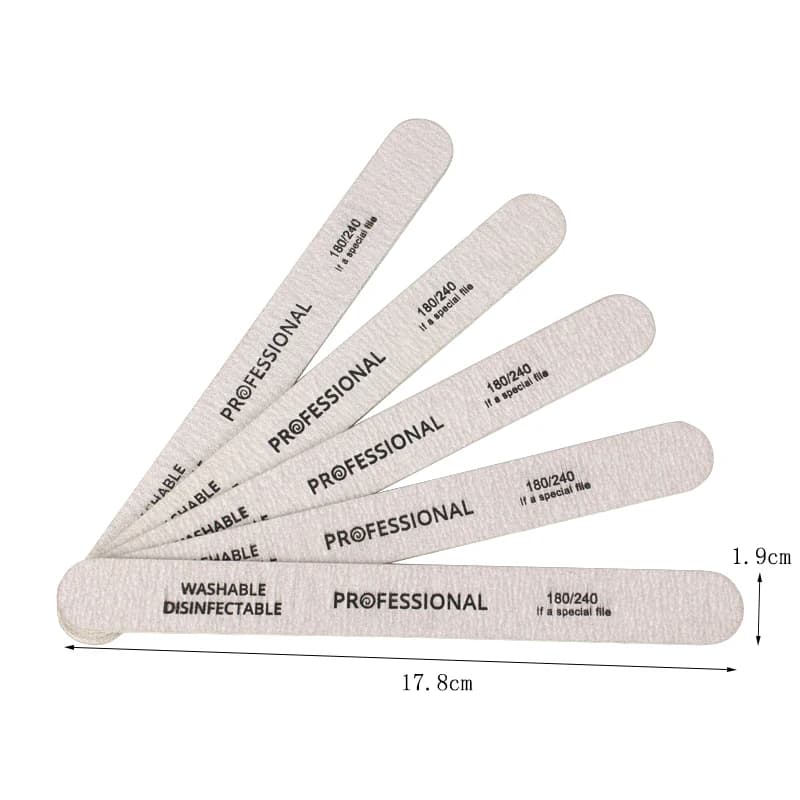 100 limette per unghie in legno professionali, limette per smalto, 180/240 a doppia faccia, per salone, pedicure, gel