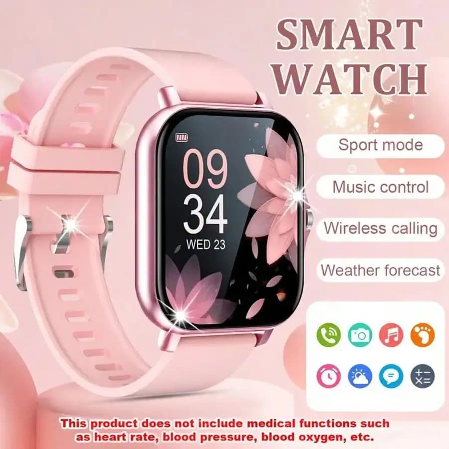 Multifunctional Smart Watch with Wireless Call & Dial Functions, Multi-Sport Modes, Call and Message Reminder, SMS Alert, Compatible with iOS and Android Phones for Daily Use