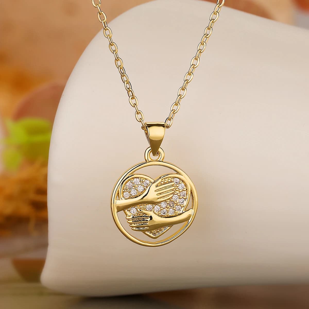 Unique Design Heart Necklaces For Women Girls,Stainless Steel Chain Cubic Zirconia Accessories Valentine's Day Jewelry Gift