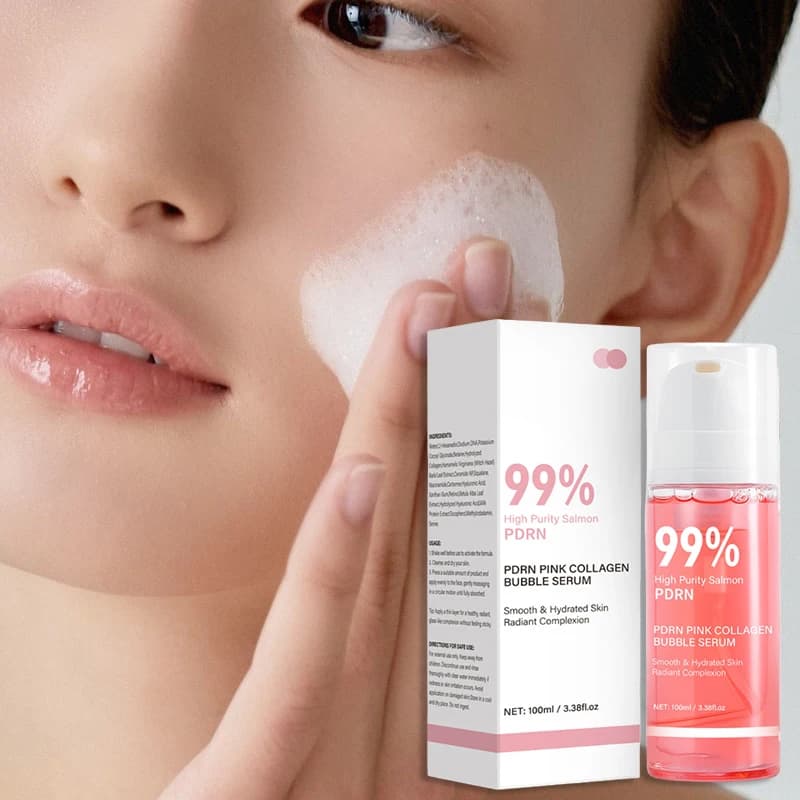 Essenza PDRN Collagene Bubble 100ml Salmone Rosa Siero Idratante Radiante Levigante Anti-Rughe Rinfrescante Pre-Make-up Skincare