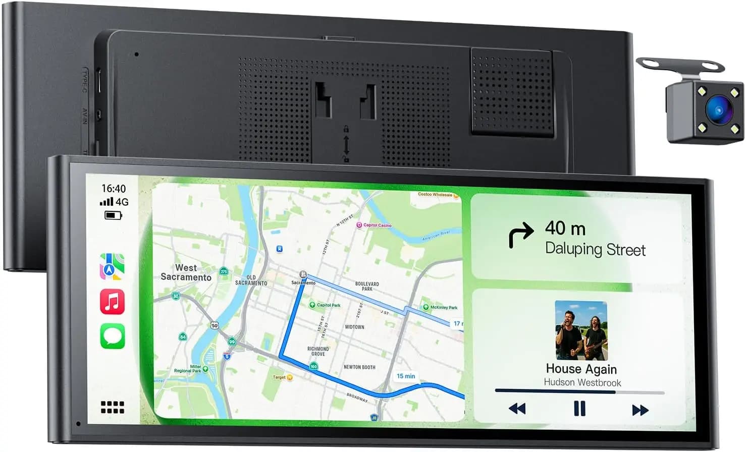 9.26" Wireless CarPlay Screen with Backup Camera, Portable Car Tablet for Apple CarPlay & Android Auto, GPS Navigation, Bluetooth 5.2, Plug & Play