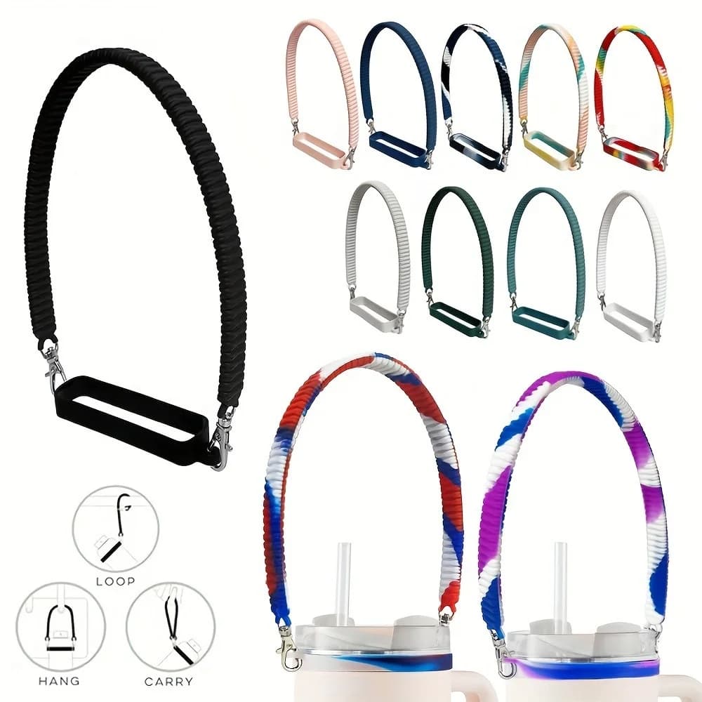 Water Bottle Handle Water Bottle Sling Carrier Holder Strap Soft Durable Silicone for Most 8-40oz Bottles for Cup Accessories