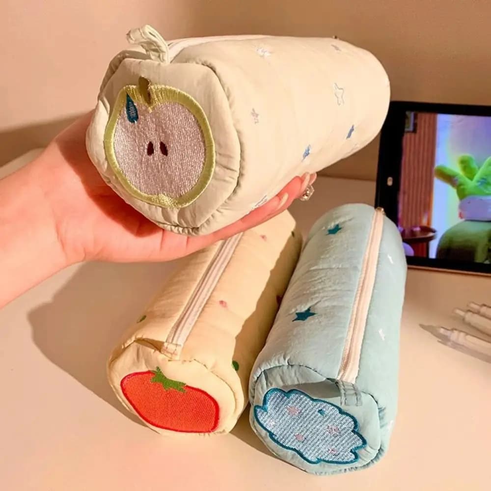 Astuccio Ricamato a Forma di Cuscino a Stella, Portapenne Semplice, Borsa per Trucchi e Rossetti, Forniture per Scuola e Ufficio
