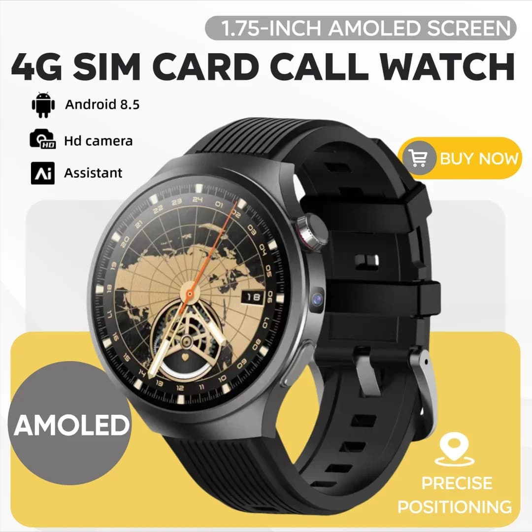 Smartwatch AMOLED VP30 from 1.75", Android watch 10 4G with GPS, 500 W HD camera, heart rate monitor/SpO2, WiFi and international calls
