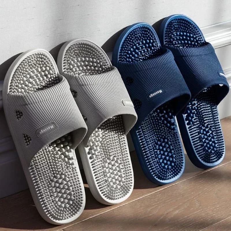 Unisex Massage Slippers Solid Color Soft Sole Non Slip Summer Bathroom Indoor Casual Sandals