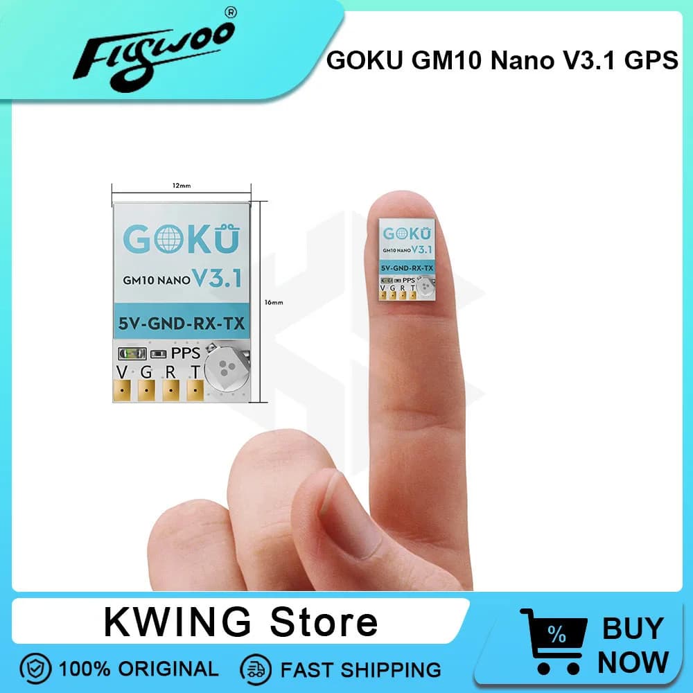FLYWOO GOKU GM10 Nano V3.1 GPS with GNSS M10050 Ultra Lightweight Module for FPV drones, Navigation Components for RC Fai-da- ♪