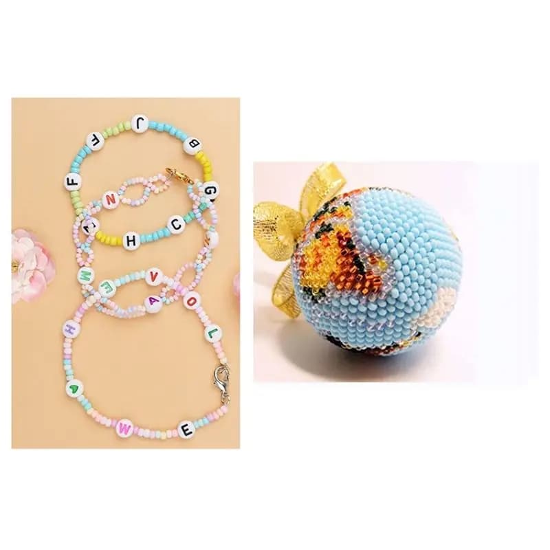 【HOME-TOOLS!】200 pezzi/borsa perline di vetro color amaretto perline distanziatrici rotonde uniformi per la creazione di gioielli con ricamo fatto a mano fai da te