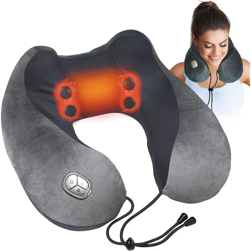 Cuscino Massaggiante Shiatsu Portatile con Calore - Compatibile HSA, Sollievo Profondo dei Tessuti, Ideale per Viaggi o Casa, Ottimo Regalo per Lui
