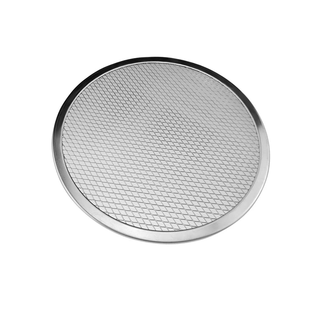 Teglia per pizza Teglia da forno Rotonda in alluminio a rete piatta Vassoio per stampi per pizza Utensile da cucina - 14 pollici