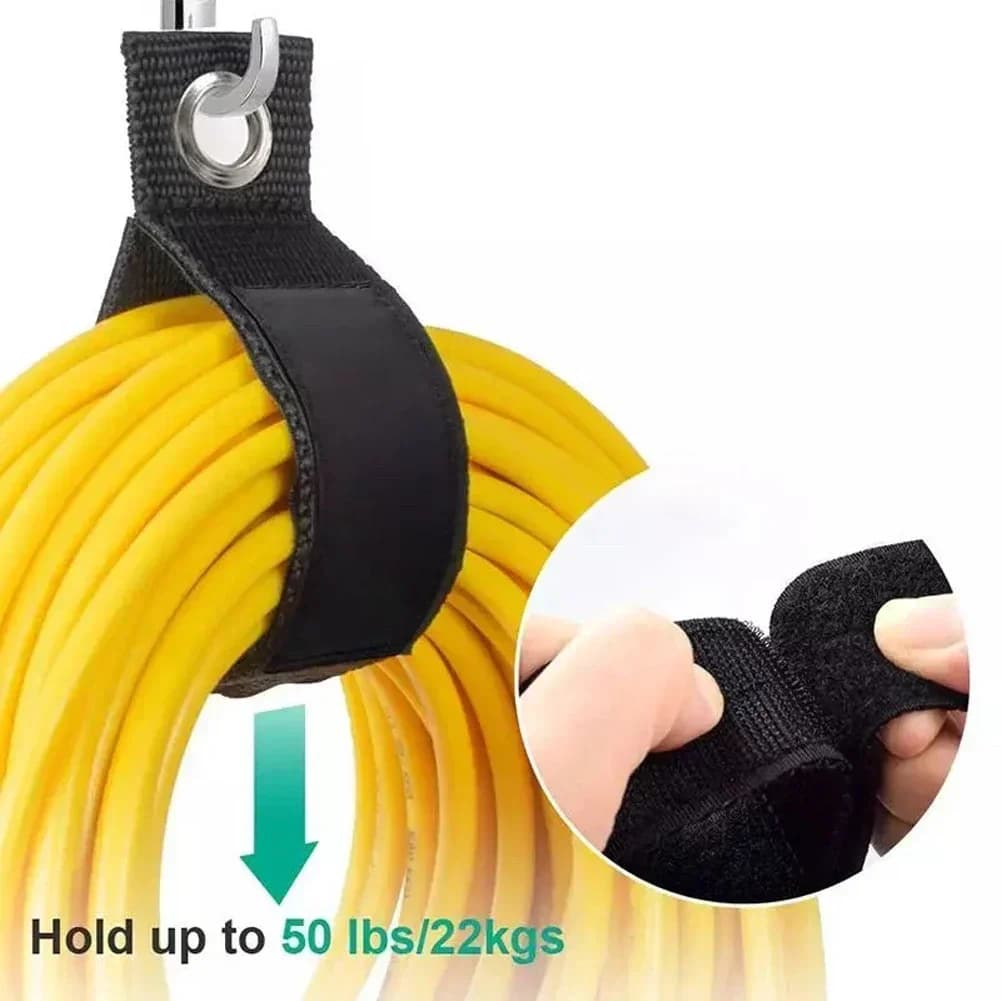 Cinghie di stoccaggio resistenti in nylon Cavo di prolunga Fascette per cavi Organizzatore per tubi flessibili Avvolgimento Porta attrezzi per garage Ganci per l'organizzazione della casa