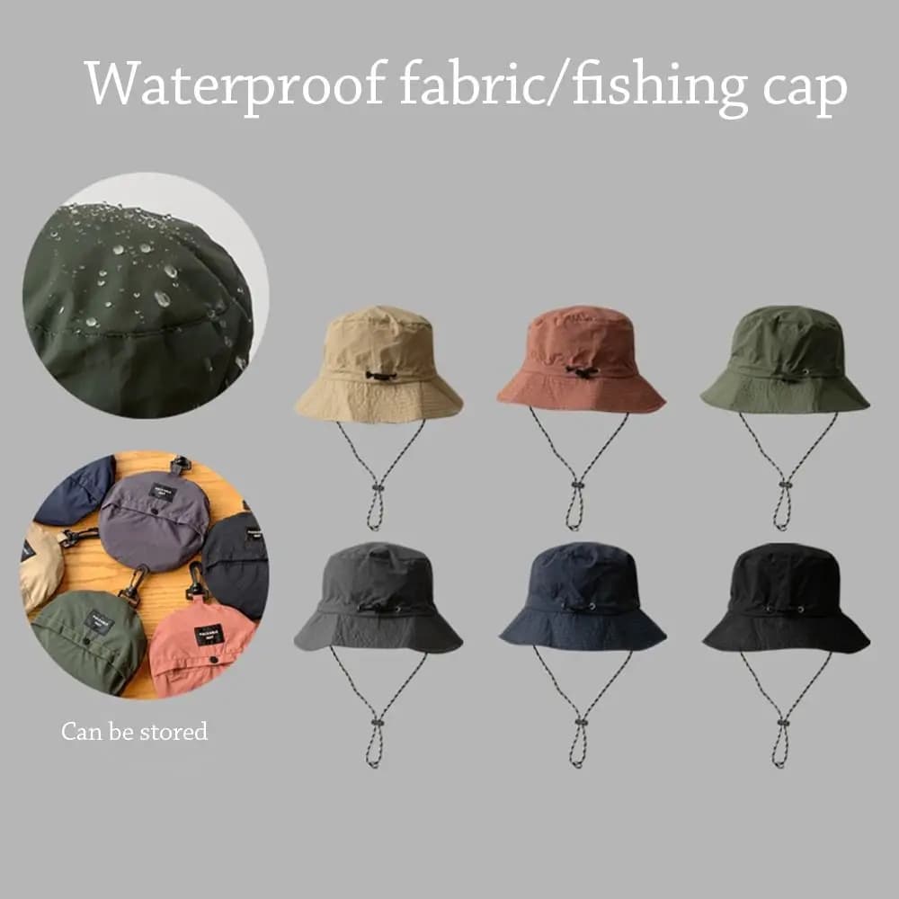 Waterproof Summer Hat with Storage Bag, Fast Drying, Anti-UV Solar Protection, Panama Hat for Camping and Hiking