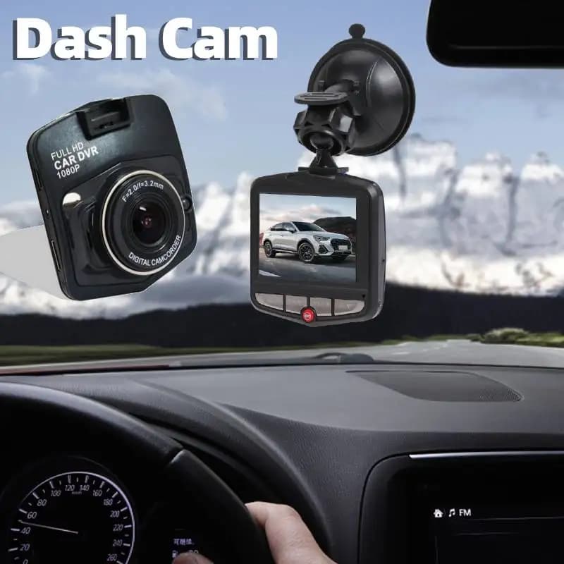 Registratore per Auto con Ventosa HD 1080P, Videocamera con Visione Notturna, Schermo LCD da 2,4 Pollici, Rilevamento del Movimento, Sensore G, Registrazione Ciclica