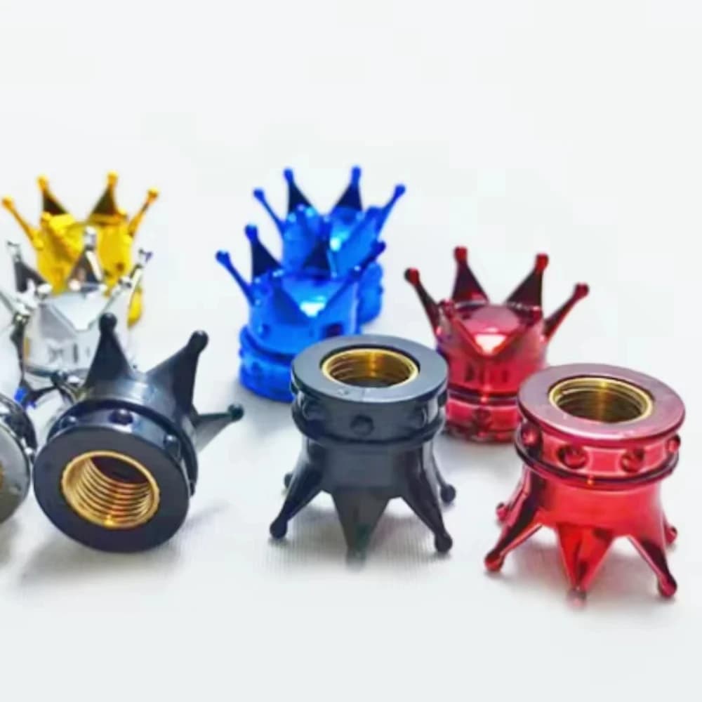 4 pezzi tappi valvole corona auto antipolvere impermeabile coperchio valvole ruota aria auto moto tappo cerchione tappo valvola rivestimento auto universale