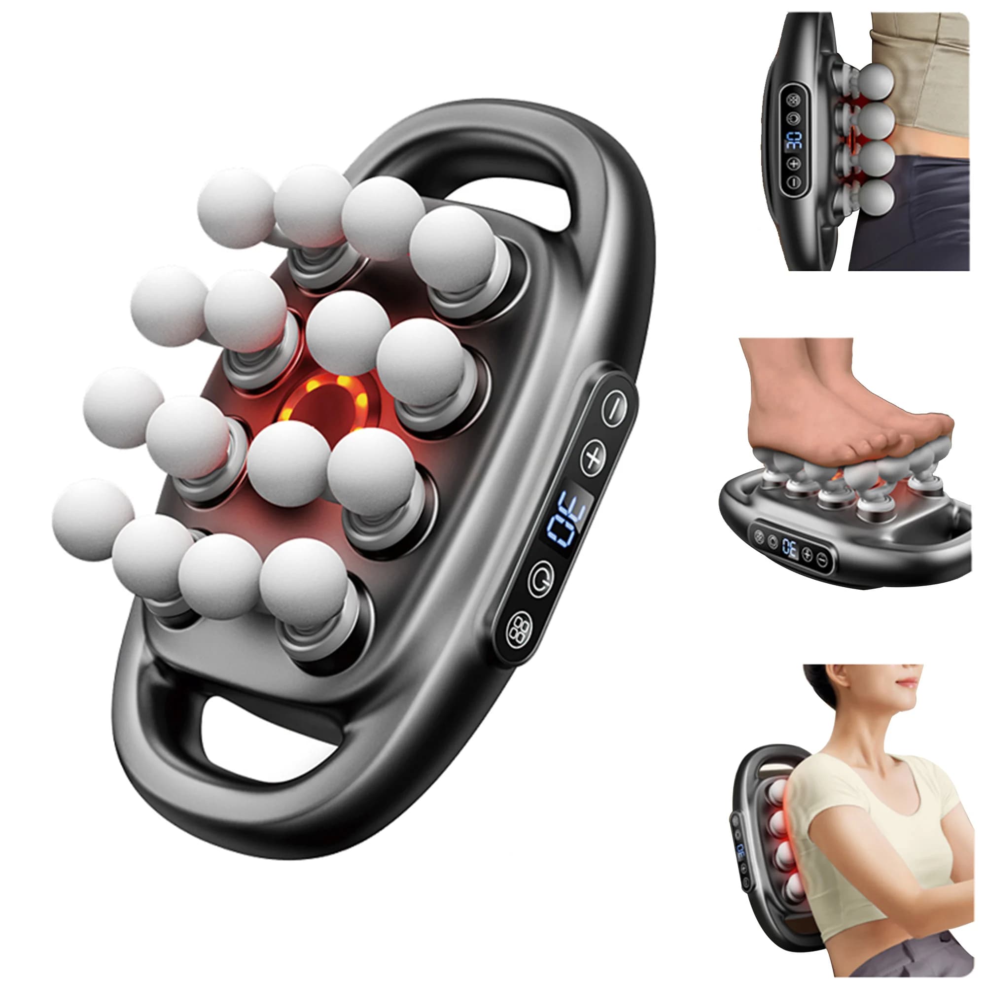 Set of 16-head massage guns Set of deep fabrics for the body Fitness muscle Electric massager for relaxation for rear shoulders Gambe Piede
