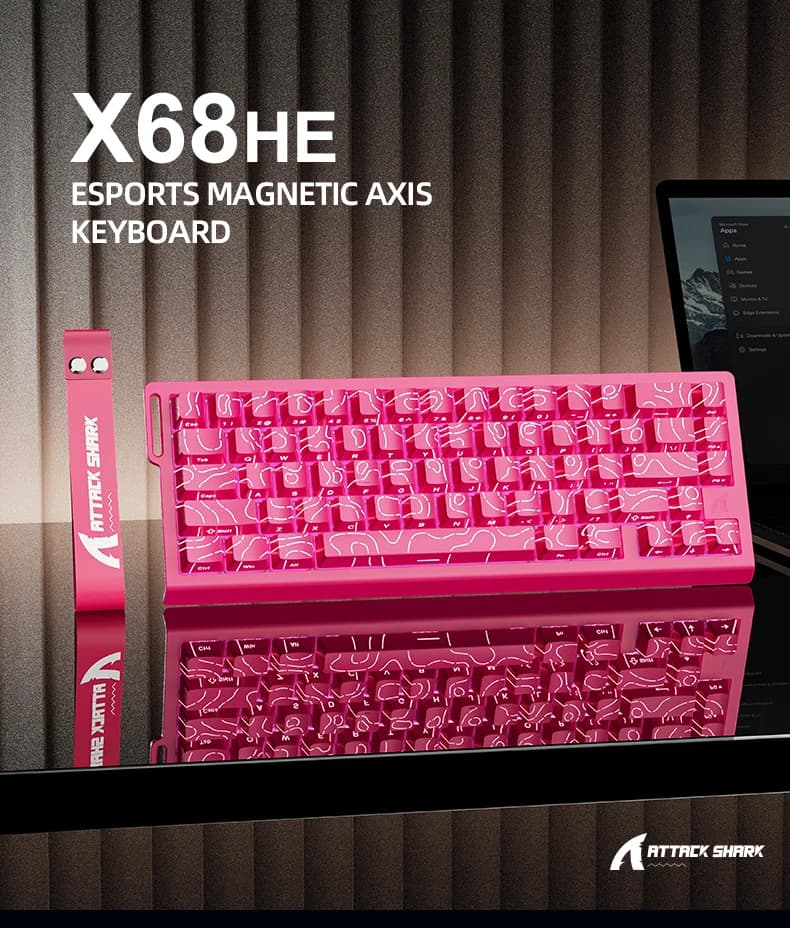 ATTACK SHARK X68HE Red wired magnetic keyboard for Pro Gaming Trigg fast 0.01 mm 8000 Hz SOCD/Rs 0.125 ms 128 K Speed