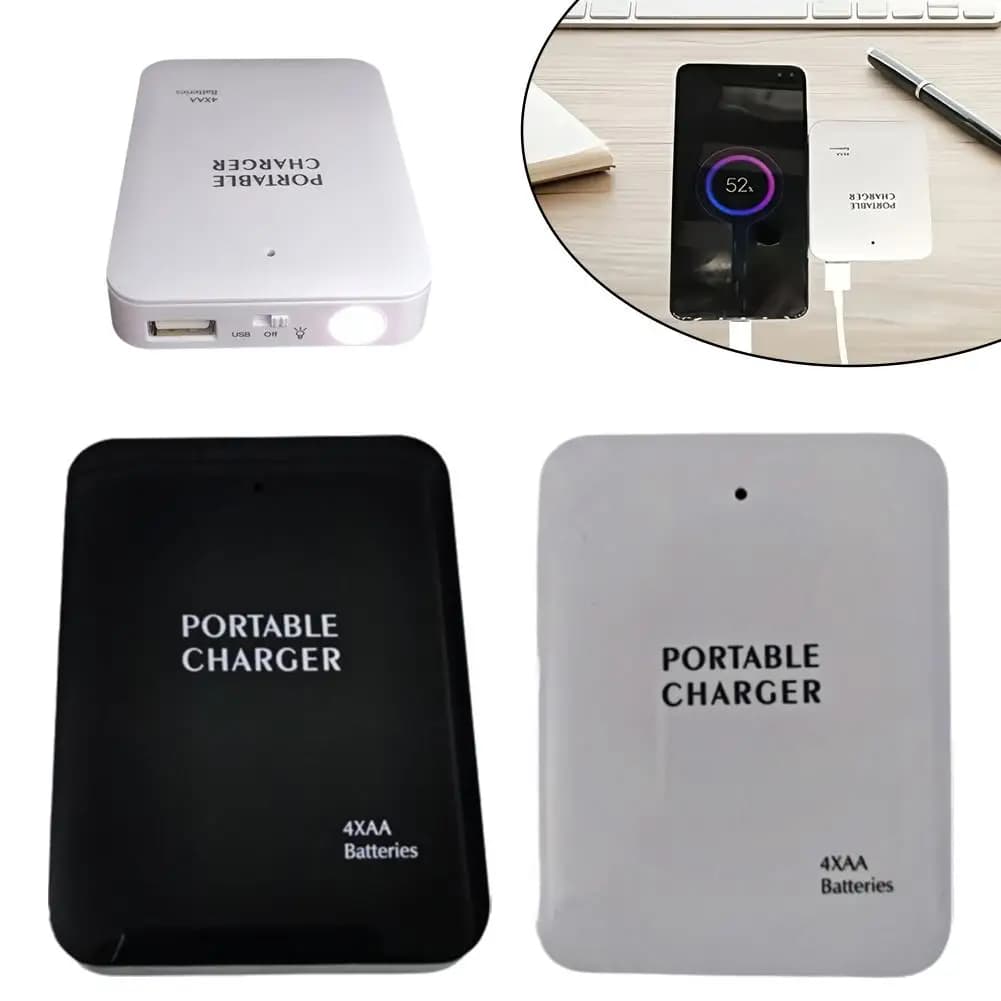 4AA Battery Emergency Charger USB Portable Power Bank for Outdoor Adventures Survival Gear for Hiking Camping Weatherproof