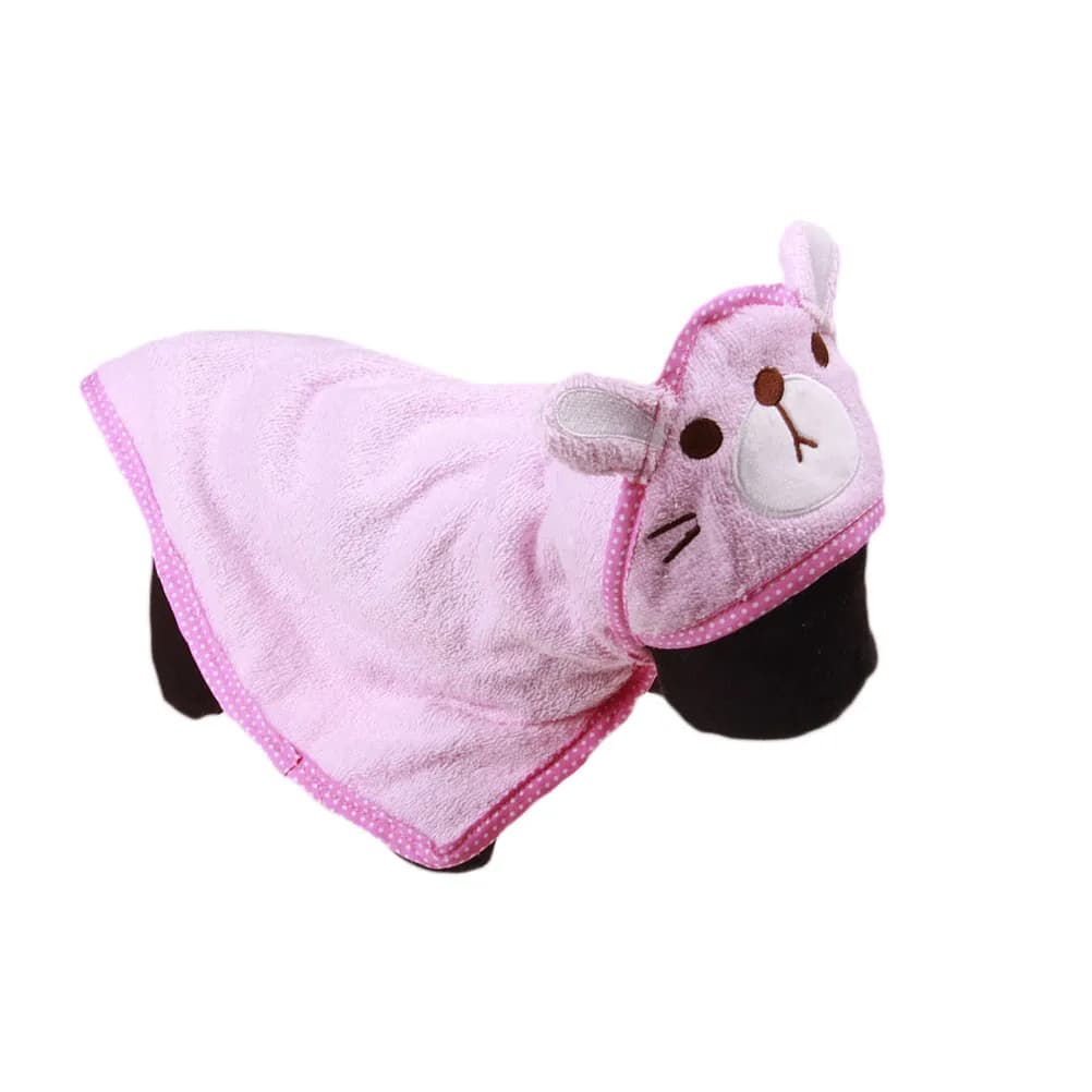 Microfiber Dog Bath Towel Super Absorbent Quick Dry Reusable Pet Robe for Home Car Travel Size S Pink
