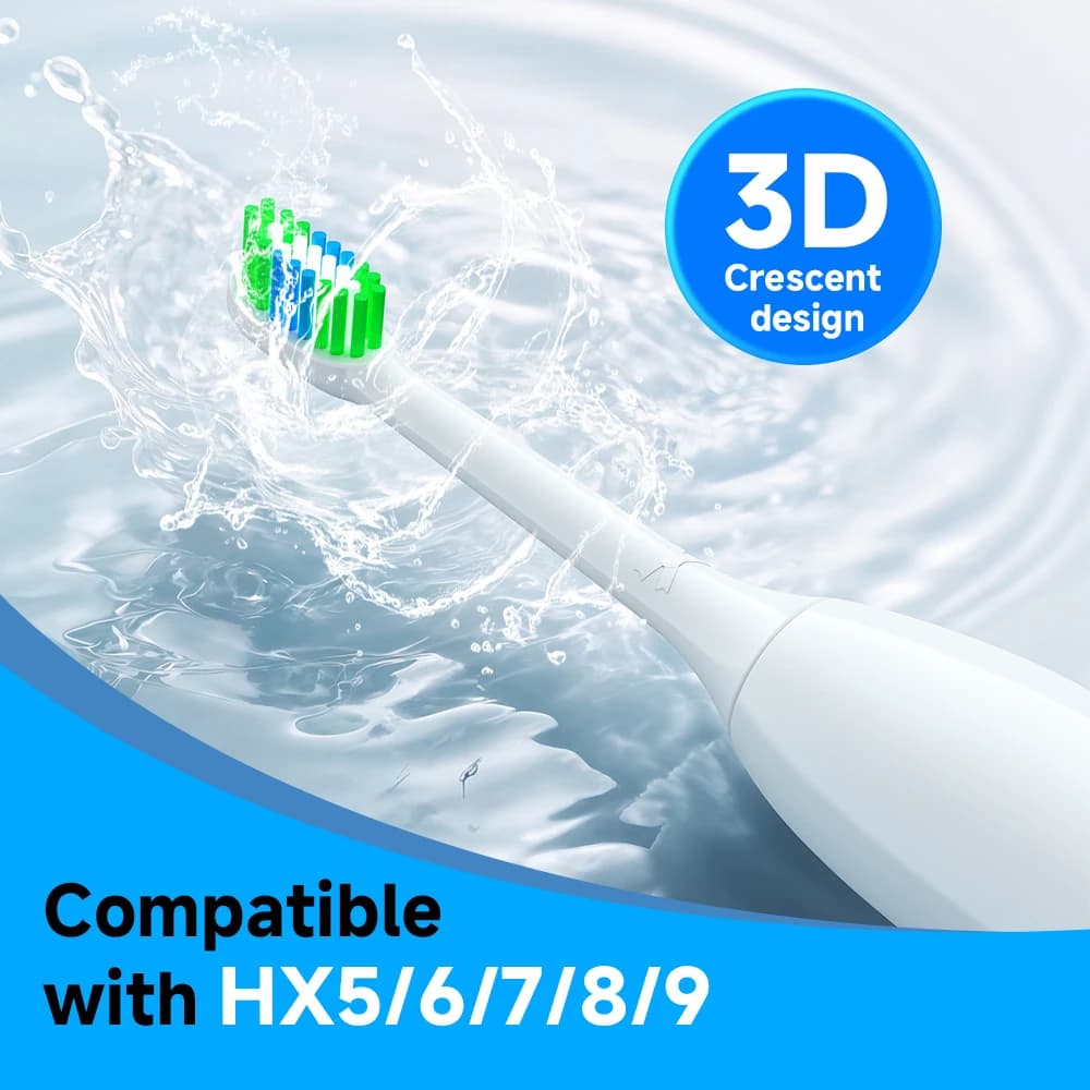 4 spare heads compatible with Philips Sonicare DiamondClean HX5/HX6/HX9 HX6064 electric toothbrush heads