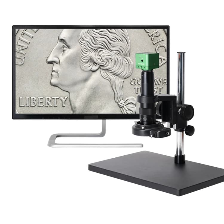 Microscopio digitale con attacco C 180X con zoom continuo per fotocamera 4K USB HD-MI per strumenti di saldatura elettronici di riparazione mobile