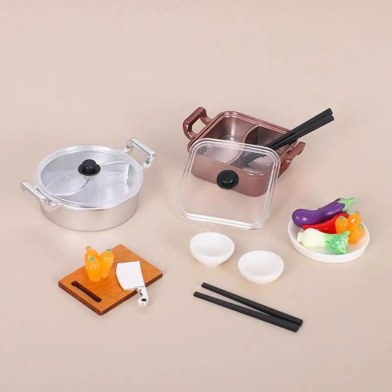 Set di Utensili da Cucina per Bambole, Accessori per Pasticceria, Decorazioni, Giocattolo 1/12, Kit Mini Utensili da Cucina per Casa delle Bambole, Modellini, Oggetti di Scena per Micro Scene