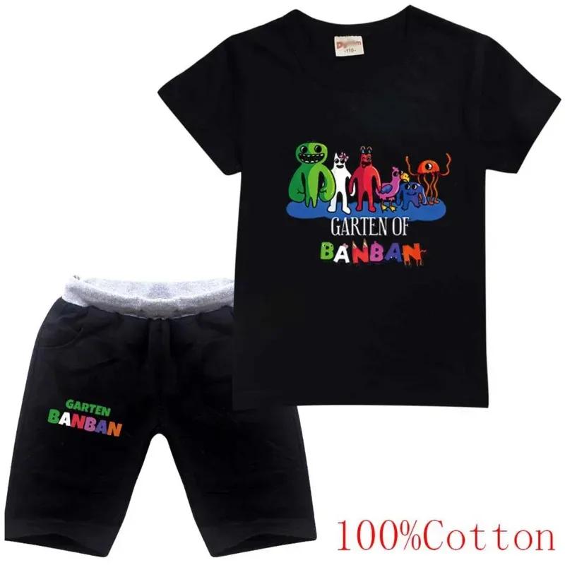 Garden of Banban Girls Boys Clothes Set Summer Kids Tshirt Pants Casual Sport Suits 2pcs Garten Banban Outfits Children's Cloth