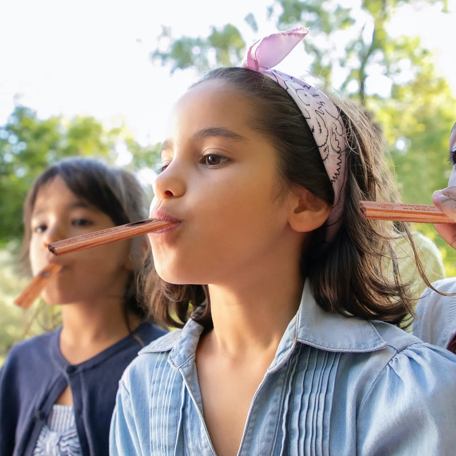 Set di Flauti Kazoo in Legno Massiccio per Adulti, Strumento Musicale di Facile Apprendimento con Membrane, per Ukulele e Chitarra