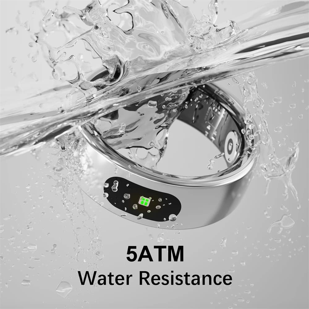 Anello Intelligente IMIKI con Display, Ricarica Wireless, Monitoraggio Salute e Sport, Controllo Touch, Impermeabile 5ATM per Nuoto