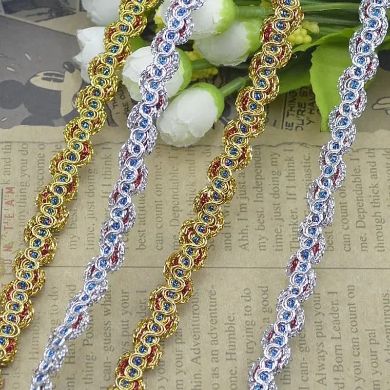 5Meters/16.4Ft Per Pack New Lace Trim Clothing Accessories DIY Crafts Lace Fabric Dress S-Shaped Bead-Shaped Snake-Shaped Lace T