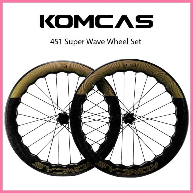 Ruote in carbonio KOMCAS 451 ruote da strada con freno a disco per bici pieghevole da 20 pollici Ruote per bicicletta pieghevoli Ruote per bici in carbonio 451 da 50 mm