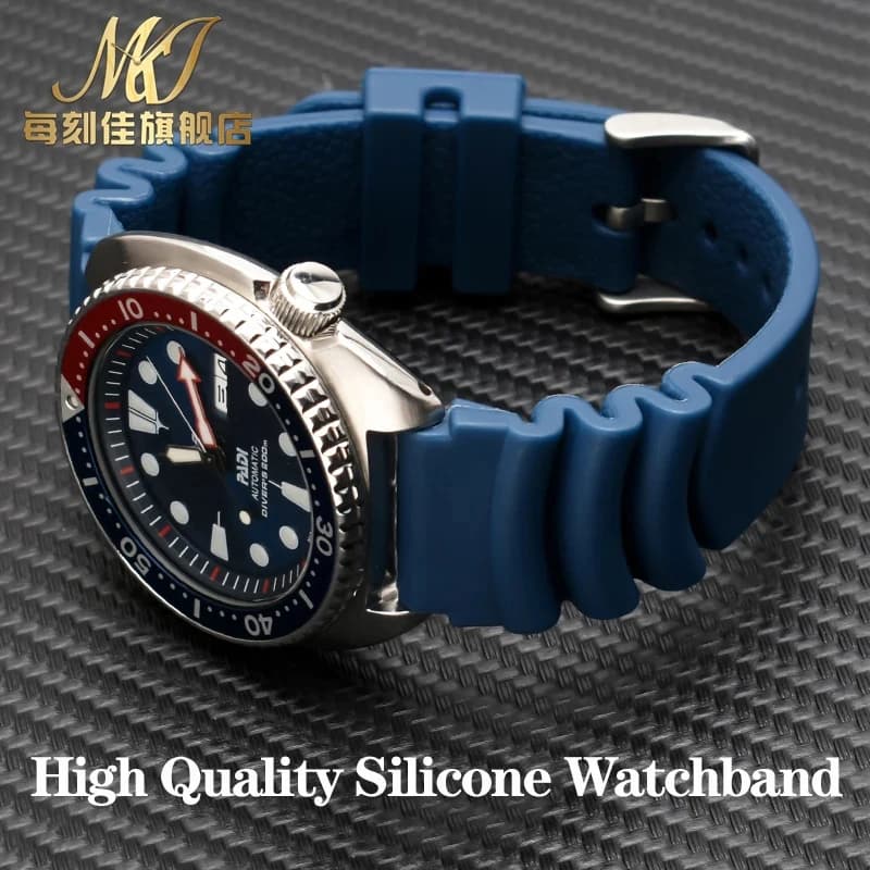 20 22mm Diving 007 Silicone Strap for Seiko SKX007/SRPA21J1 SBBN013 SRP601J1 No. 5 Water Ghost Box Sport Bracelets