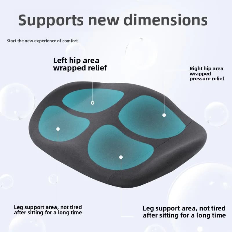Cuscino del sedile ergonomico in memory foam da 1 pezzo - Supporto per la schiena in tessuto di poliestere per uso in ufficio in aula - Cuscino per seduta anti-fatica