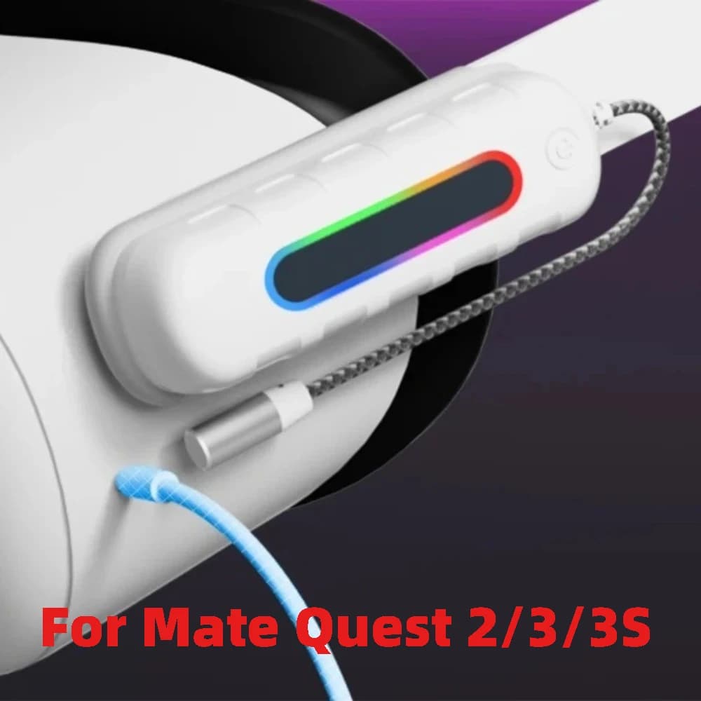 Batteria a ricarica rapida da 5000mAh 18W con luci RGB per Meta Quest 2/3/3s, power bank esteso per accessori VR Oculus Quest 2